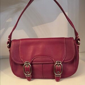 Cole Haan Fuchsia Leather Shoulder Bag